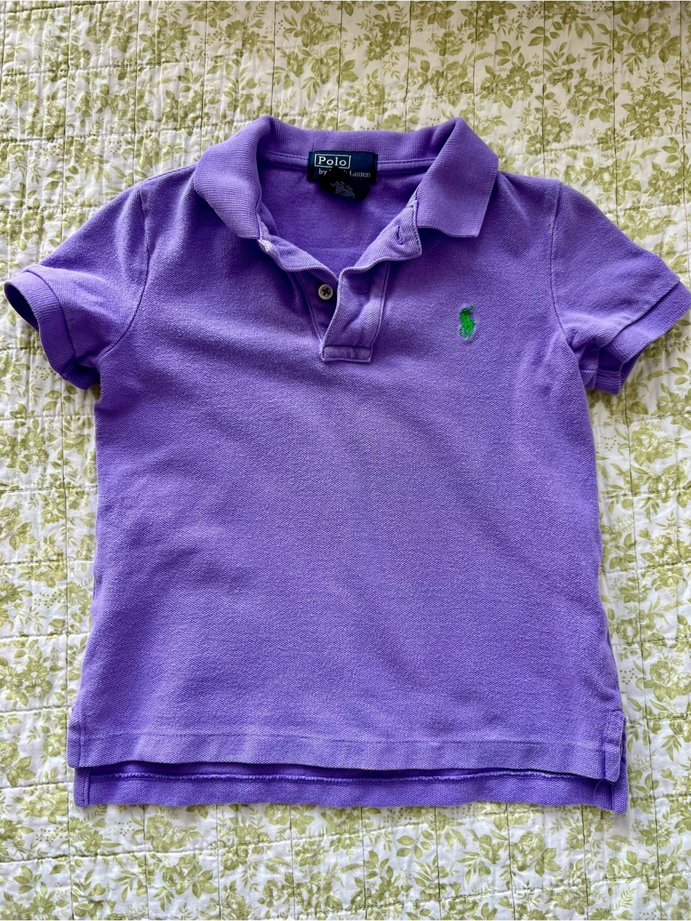 Polo by Ralph Lauren Kids Purple Short-Sleeve Polo with Green Logo